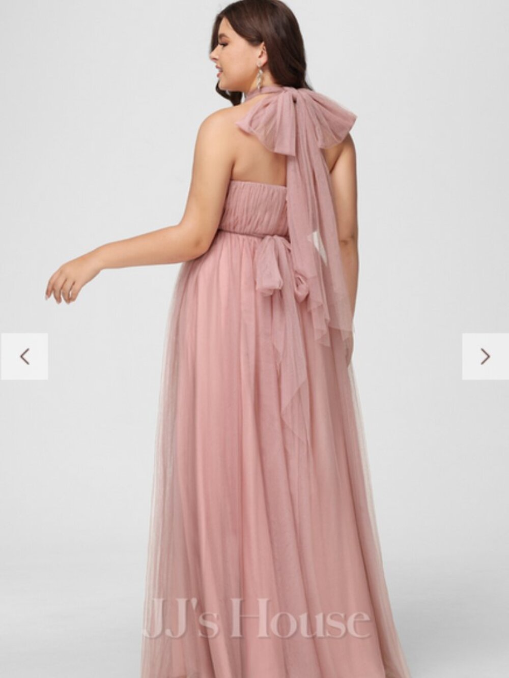 JJ’s House Burgundy Convertible Tulle Gown Size 14 - Picture 4 of 7